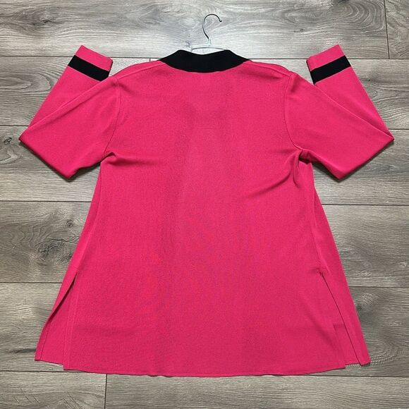 Misook Long Sleeve Cardigan Sweater Pink And Black Size Small - Picture 4 of 9